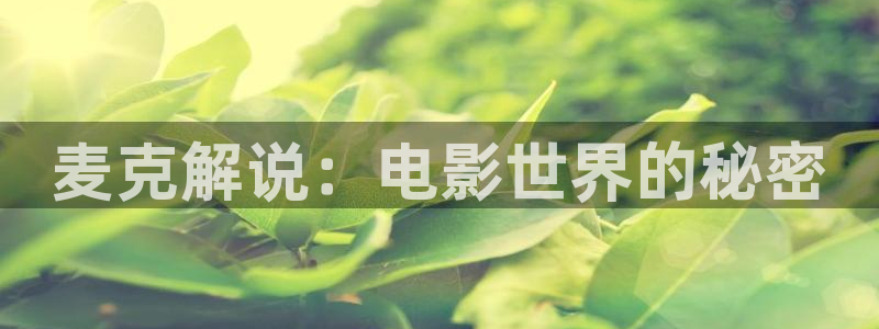 午夜小小电影：麦克解说：电影世界的秘密